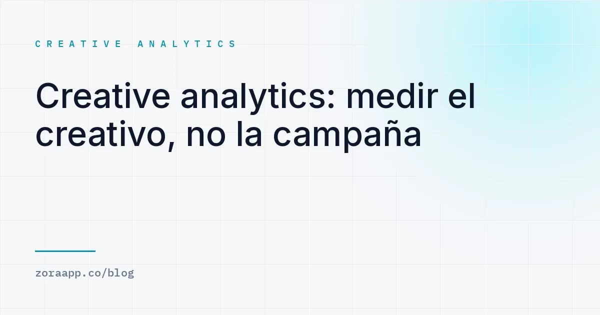 Creative analytics: medir el creativo, no la campaña